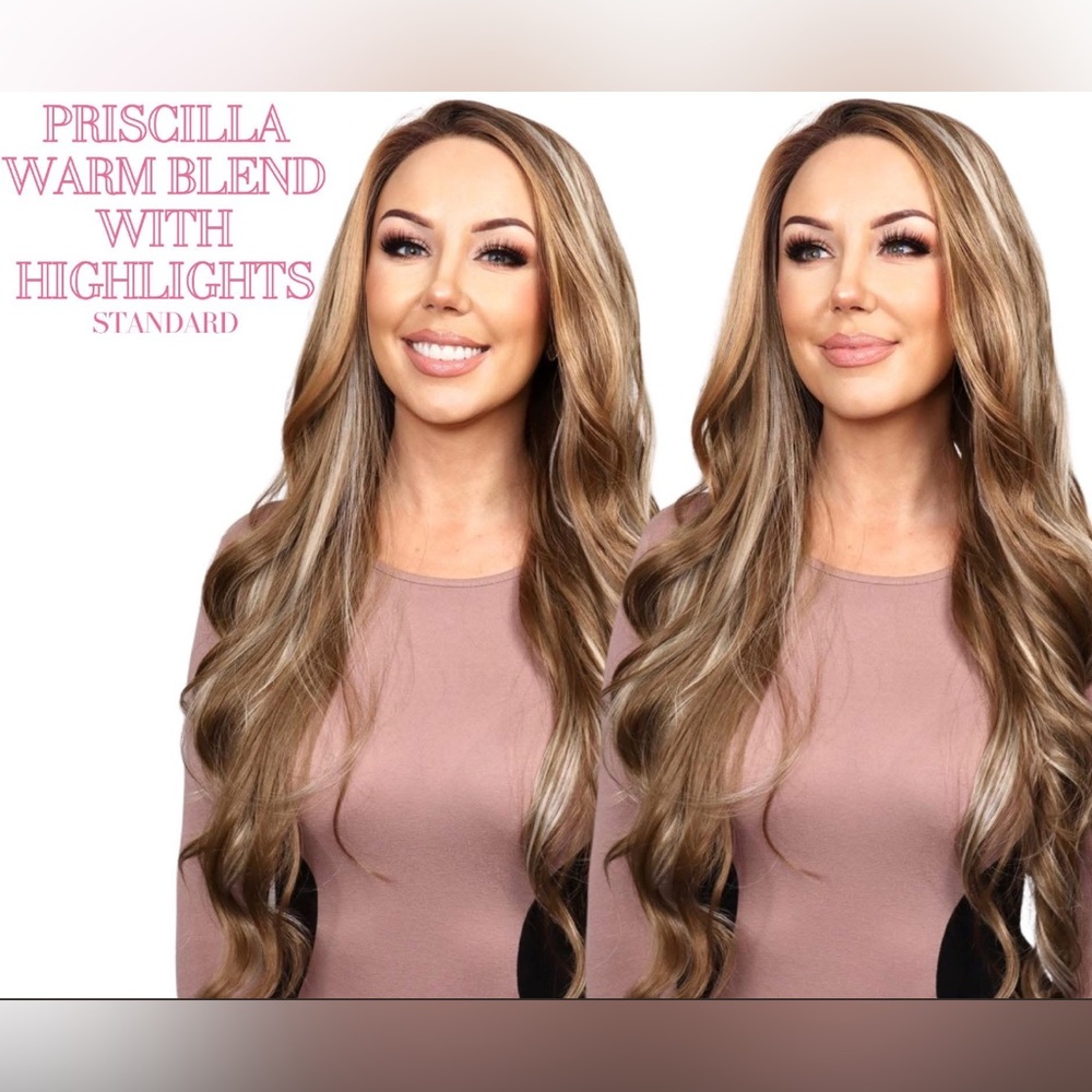 Chelsey Smith Crowns Priscilla Warm Blend With Highlights Standard Cap Wig NWT